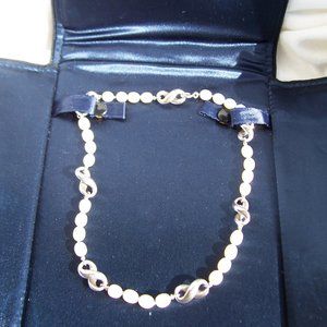 Tiffany & Co. Sterling Silver and Pearl "Infinity" Necklace